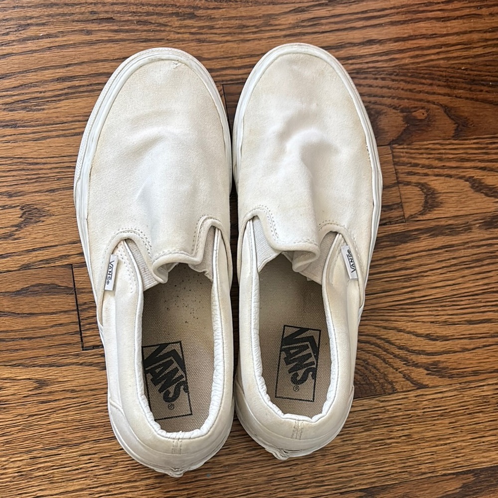Vans White Slip-On Sneakers